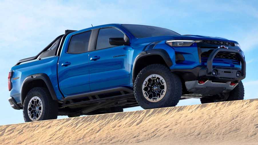 The 2023 Chevy Colorado ZR2 off-roading in sand