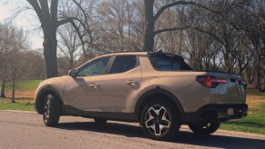 A 2023 Hyundai Santa Cruz small truck sits parked.