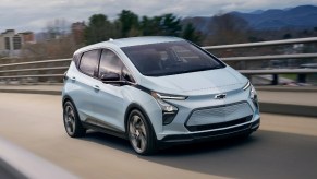 Blue 2023 Chevy Bolt EV, U.S. News best electric car for the money in 2023, will be killed