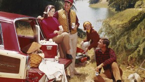 friends camping in the '60s.