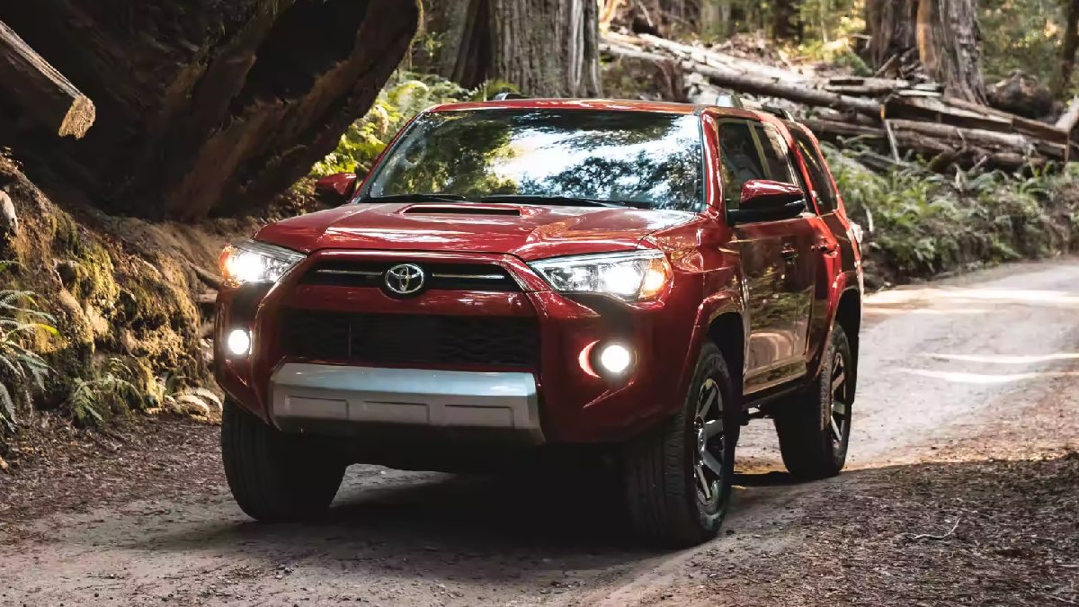 Front angle view of 2023 Toyota 4Runner, showing most common check engine light reasons and if it’s reliable midsize SUV