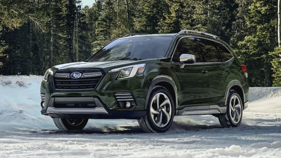 The 2023 Subaru Forester parked in the snow