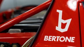 A Bertone logo on a Lancia Stratos.