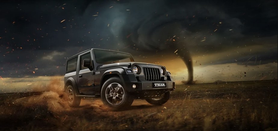 The Mahindra Thar off-roading by a tornado 