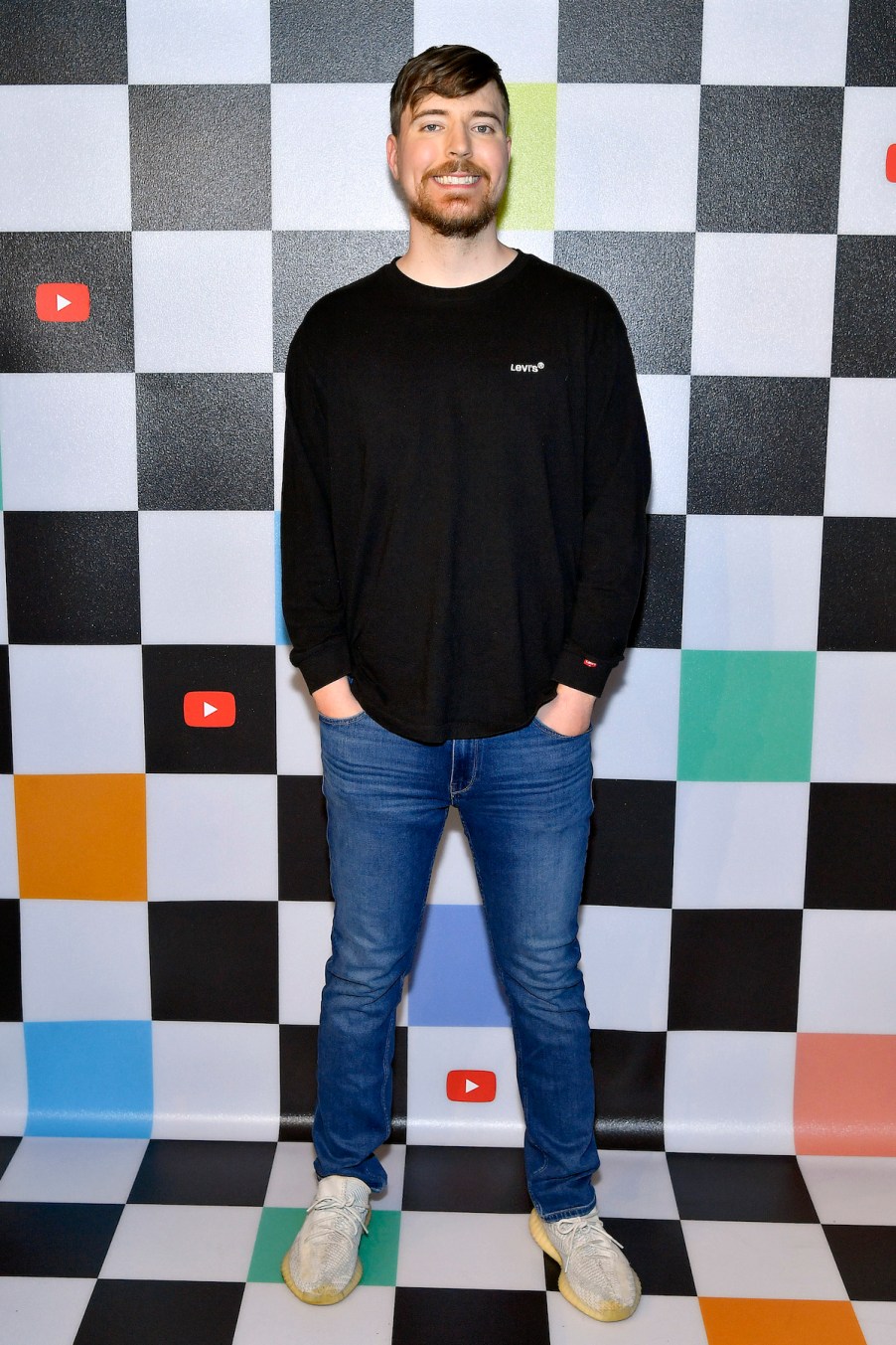 YouTube Brandcast 2022 step and repeat with Mr. Beast.