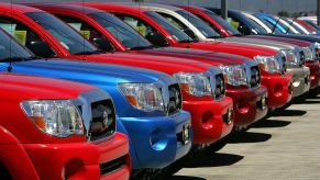 New trucks lined up. Which pickup truck is the cheapest to own?