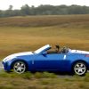 A blue Nissan 350Z convertible