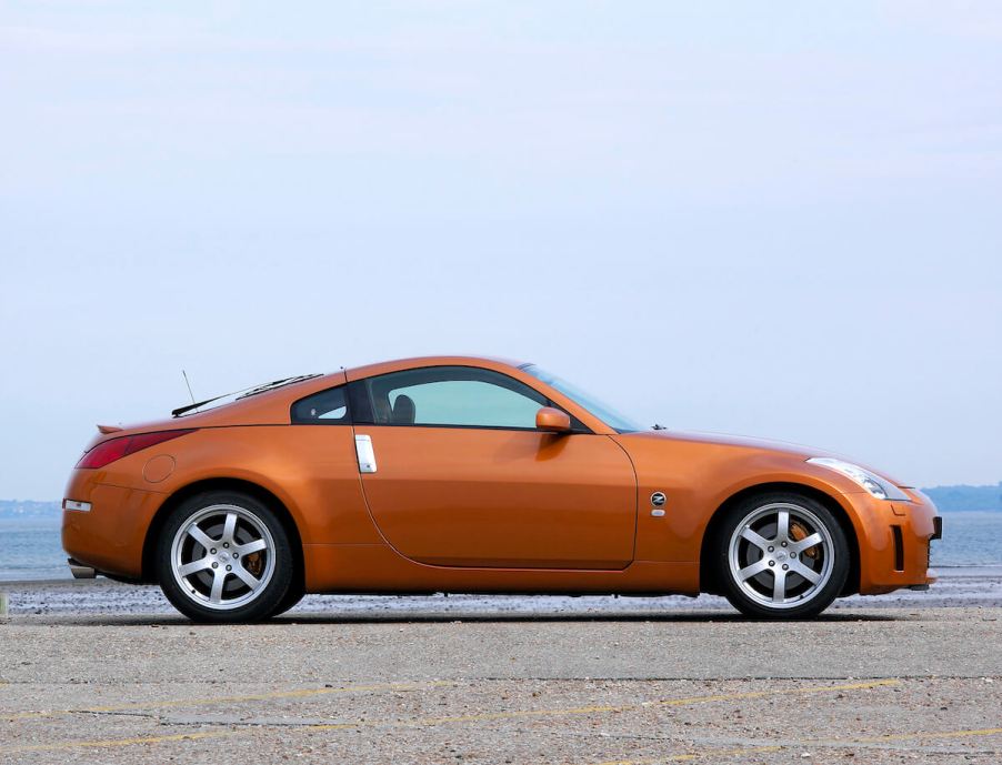 A side view of the Nissan 350Z in orange