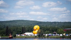 Giant rubber duck. Is this Jeep ducking?