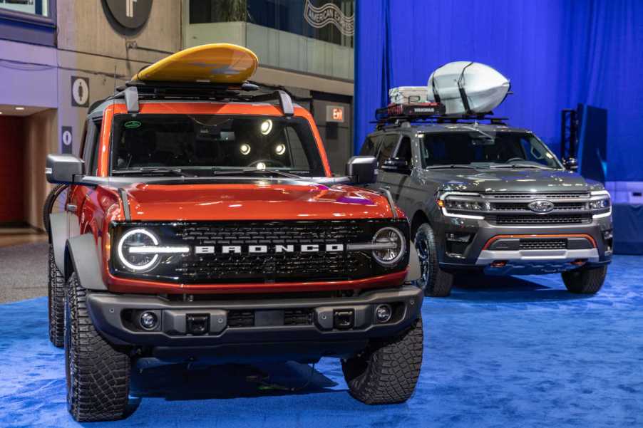 The Ford Bronco and Ford Expedition on display. Ford SUV sales for these two models are going really well so far this year.