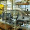 A steel vehicle chassis on a production line at a Toyota manufacturing plant in Durban, South Africa