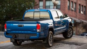 A 2023 Toyota Tacoma with the potential reveal date for the redesigned Tacoma.