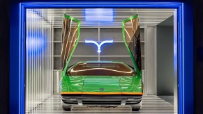 This 1968 Alfa Romeo Carabo image shows its doors up