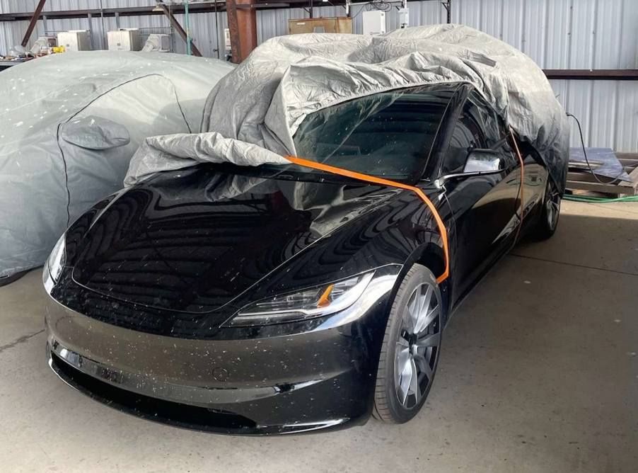 Leaked image of what may be an updated Tesla Model 3