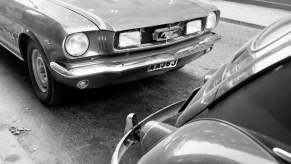 Water-filled bumpers were tested on cars like this Ford Mustang