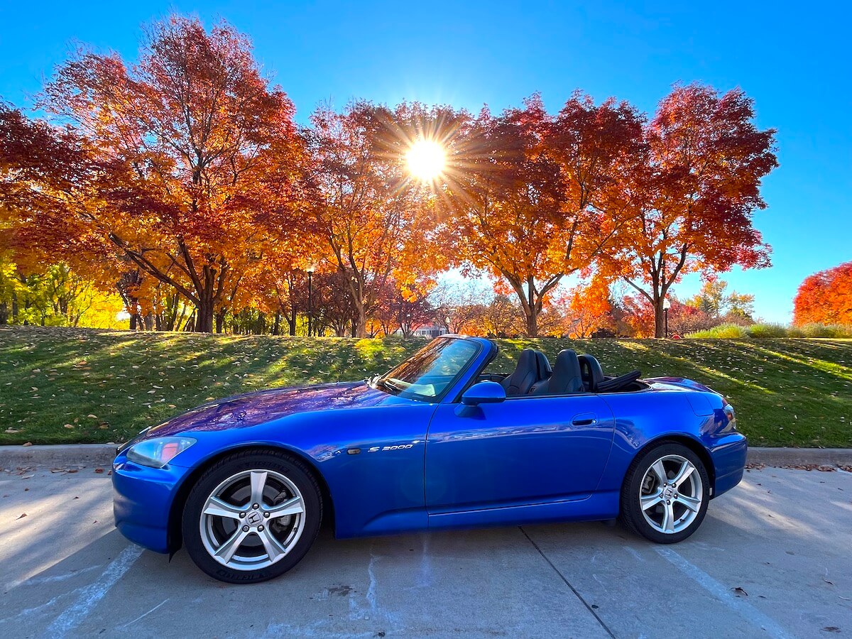 2008 Honda S2000 in the autumn sunlight