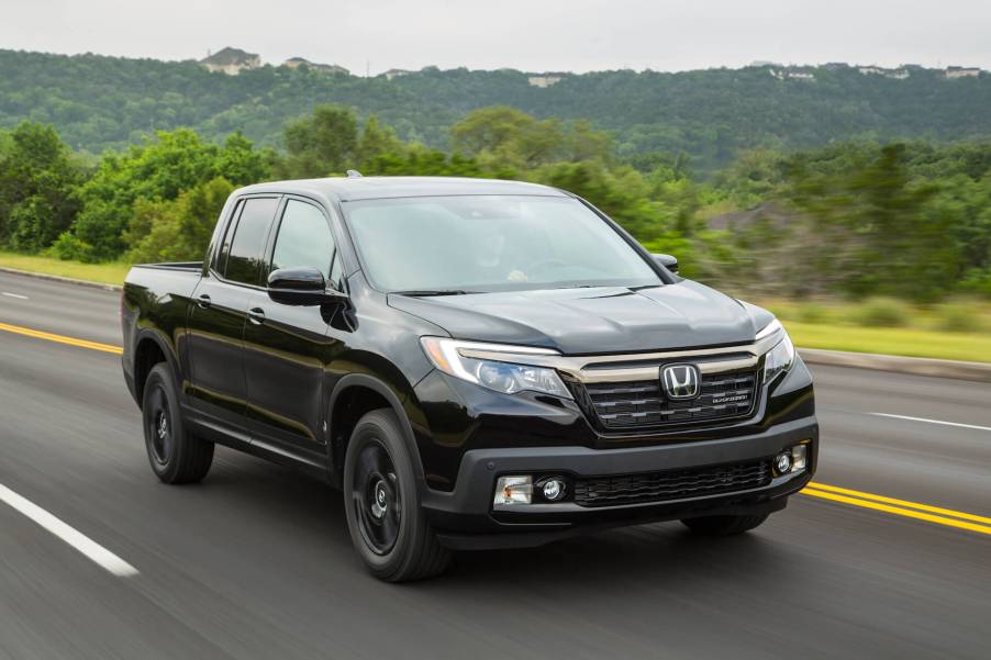 The 2017 Honda Ridgeline on the road