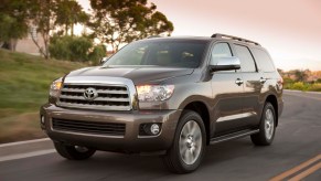 The 2018 Toyota Sequoia on the road