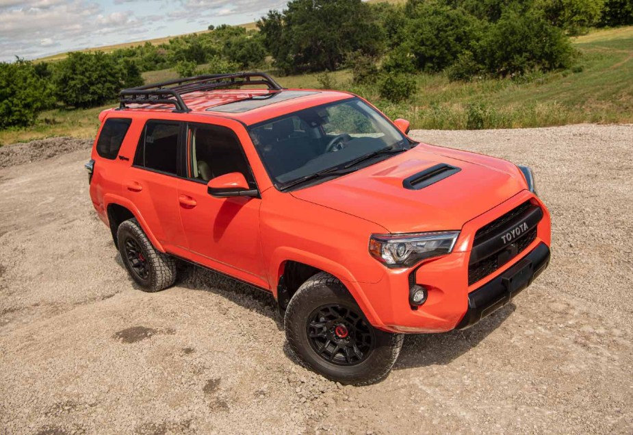 The Midsize Toyota SUV in orange 