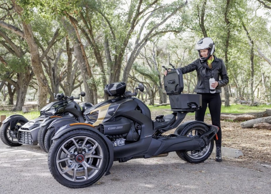 The 2023 Cam-Am Ryker parked on pavement