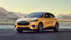 The 2023 Ford Mustang Mach-E parked on pavement