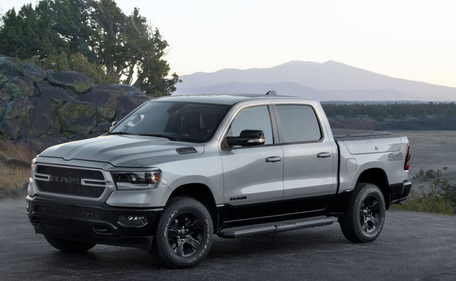 A 2023 Ram 1500 parked on display.