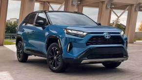 The 2023 Toyota RAV4 parked on display