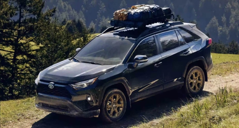 The 2023 Toyota RAV4 off-roading on a trail