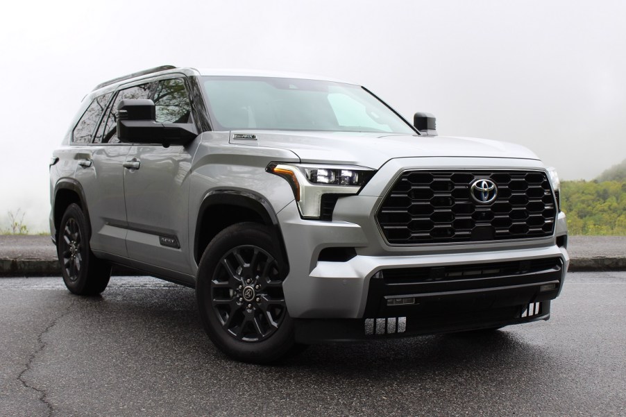 The 2023 Toyota Sequoia parked in fog