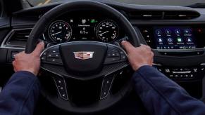 The interior of the 2023 Cadillac XT5 luxury SUV.