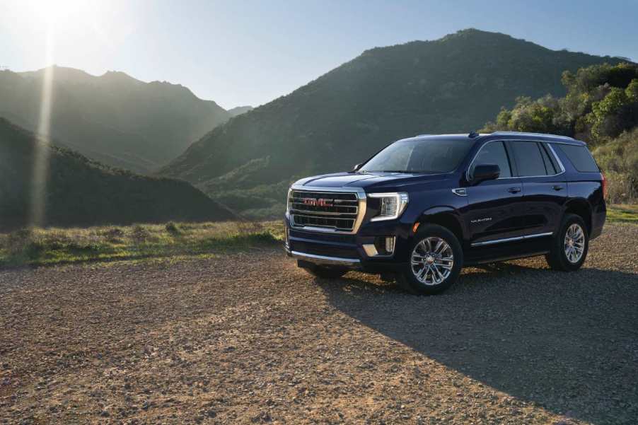 A 2023 GMC Yukon on display.