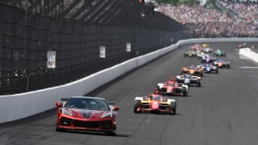 Tyrese Haliburton drove the red Chevrolet Corvette Indy 500 pace car.