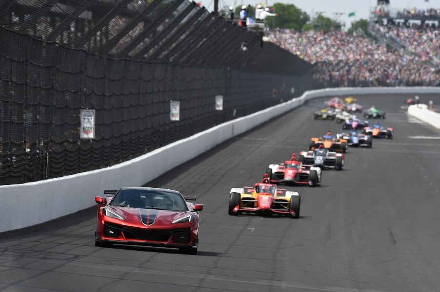 Tyrese Haliburton drove the red Chevrolet Corvette Indy 500 pace car.