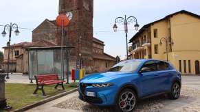 2024 Alfa Romeo Tonale front view in an Italian town.