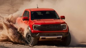 The 2024 Ford Ranger off-roading in sand