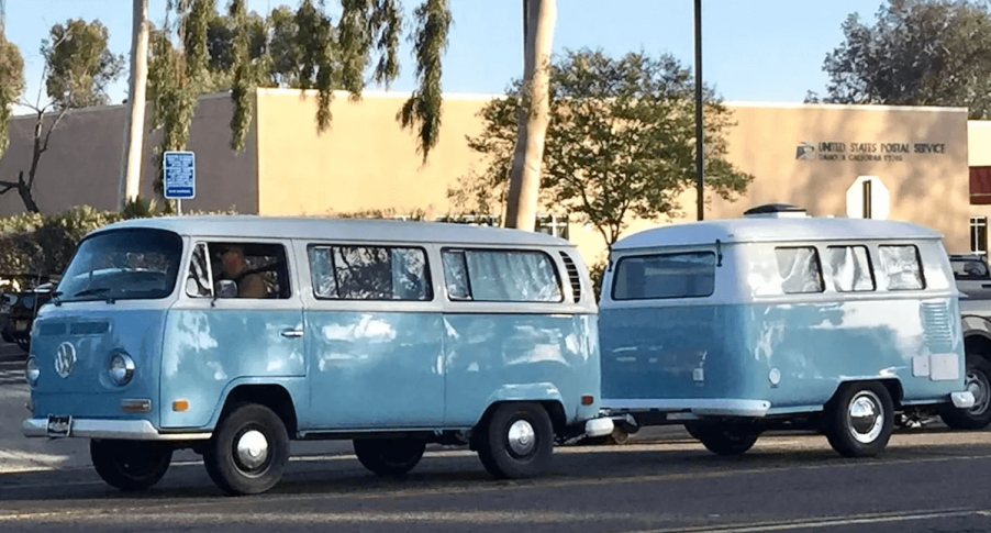 Dub Box mini-camper with matching VW Microbus