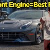 Braden Carlson from MotorBiscuit standing with a front-engine Ferrari F12 Berlinetta