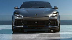 A gray 2024 Ferrari Purosangue luxury performance SUV.