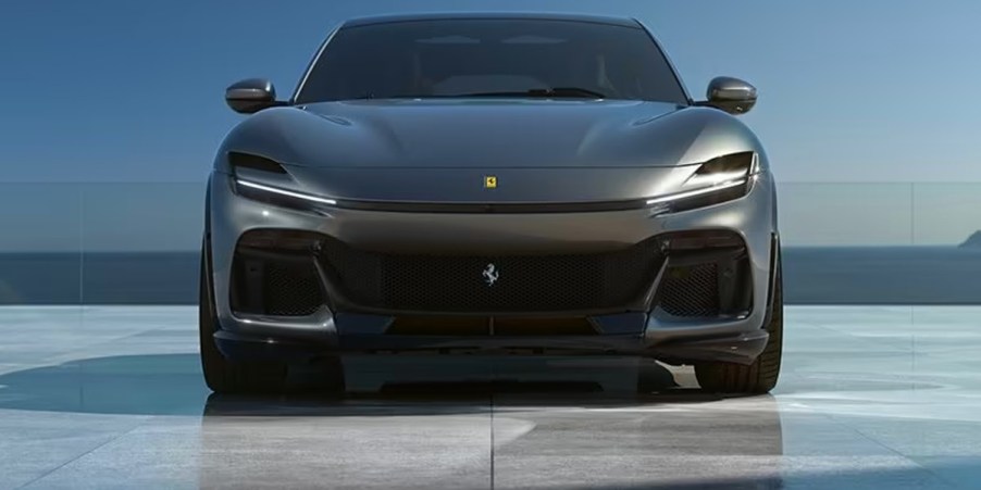 A gray 2024 Ferrari Purosangue luxury performance SUV.