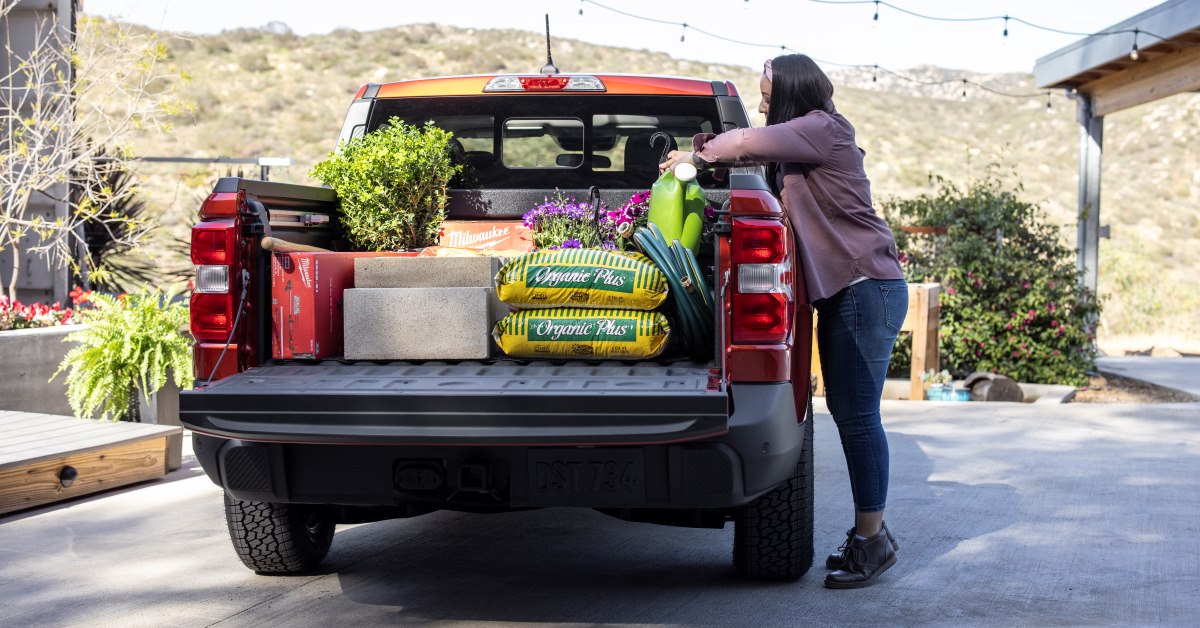 Bed of the Ford Maverick, which makes it more practical than a Golf GTI