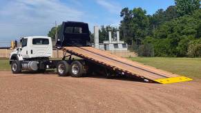 A new rollback truck, like the one a Georgia driver jumped their car over.