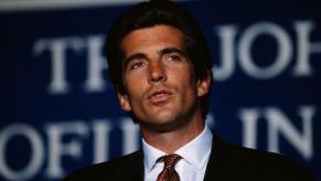 John F. Kennedy Jr. at a ceremony awarding the John Kennedy Prize