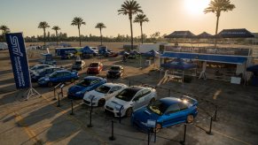 These historic Subaru rally cars have a mix of open and closed deck engines