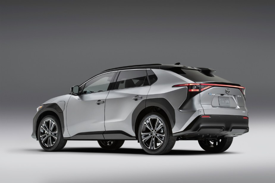 2023 Toyota Electric SUV rear 