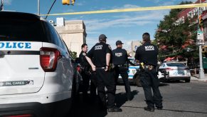 A group of NYPD police officers.