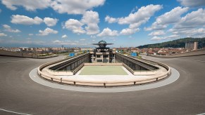 the rooftop test track on top of the Lingotto building in Torino, Italy.