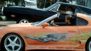 Brian O'Connor and Dom Toretto race in the final scene of "The Fast and the Furious"