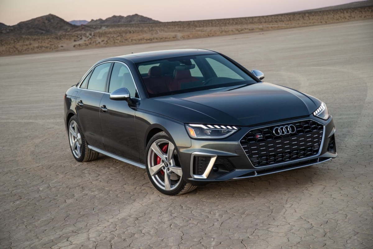 A 2020 Audi S4 front corner view, the S4 topped Insurify's list of cars with the most auto accidents in 2023