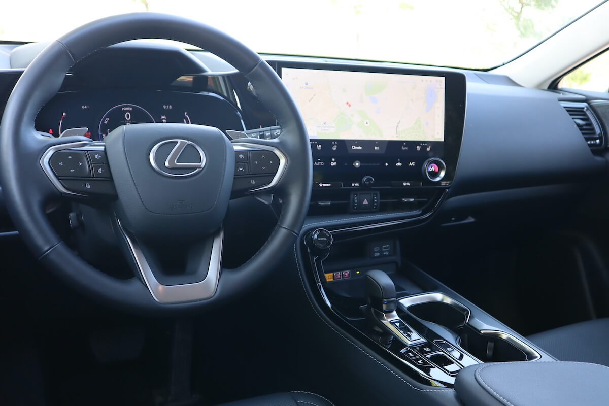 The front seat view in the 2023 Lexus NX 350h