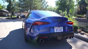 A rear view of the 2023 Toyota Supra